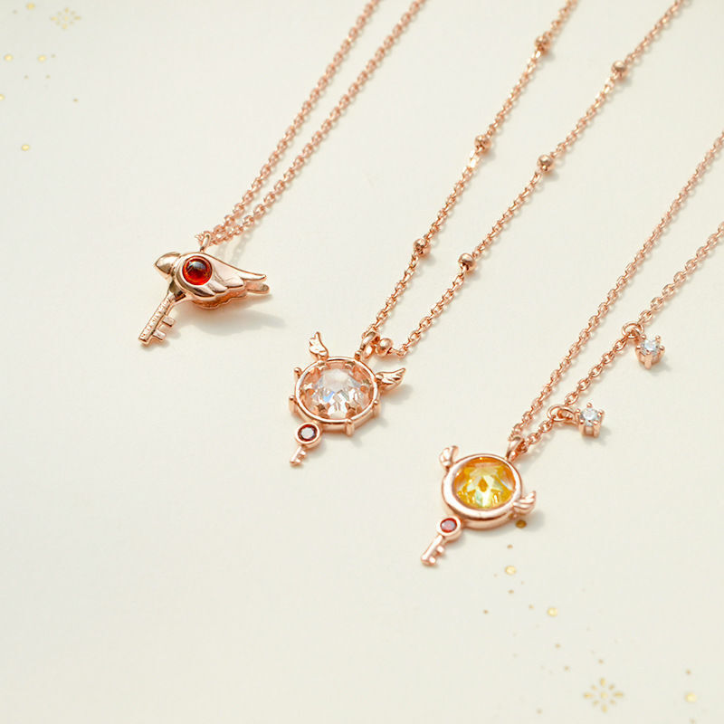 หลากหลายซากุระ Magical Girl Sakura สร้อยคอ Sealing Wand Star Wand All-Match Clavicle Chain สร้อยคอสไ