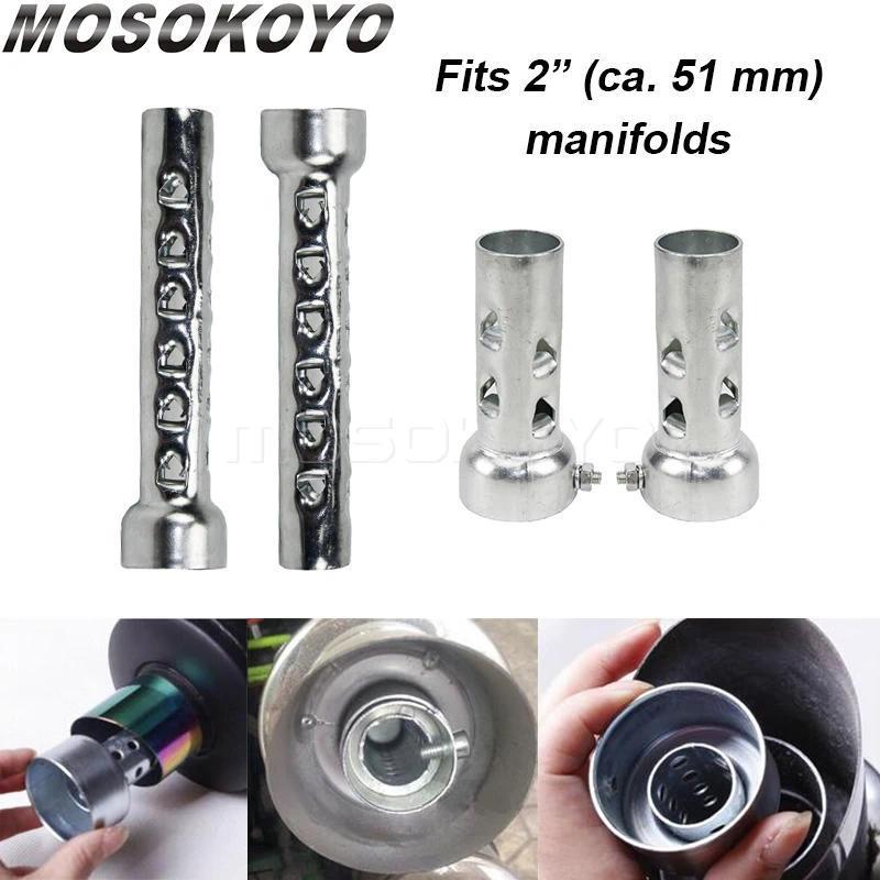 G 2inch 51mm Drag Pipe Exhaust Baffle 4" 8" Long Muffler Removable DB Killer Noise Sound Eliminator 