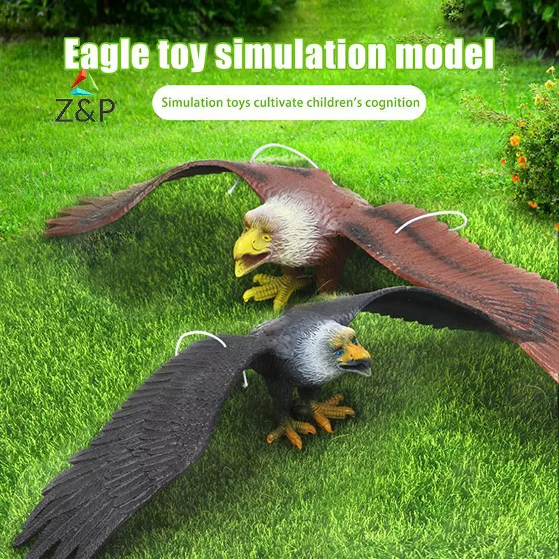Z&P 1 ชิ้นกลางแจ้ง Eagle ตุ๊กตาแขวนนก Deterrent พลาสติก Eagle เครื่องประดับ Vivid Flying Bird Hawk Decoy Garden หุ่นไล่กา COD