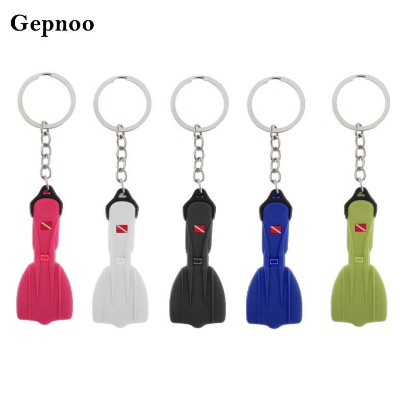 [Gepnoo] Diving Fin Key Chain Diver Keyring Keys Charm Dive Fans Diver Bag Zipper Pendant
