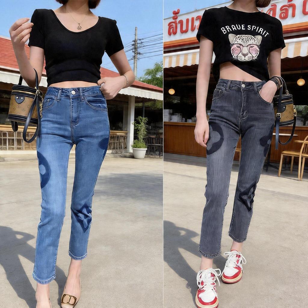 🎀💥ตัวเด็ดมาแรง JIAQI ยีนส์สาวอวบทรงเอวสูง ผ้ายืดคุณภาพดี มีไซส์ครบทุกขนาด
