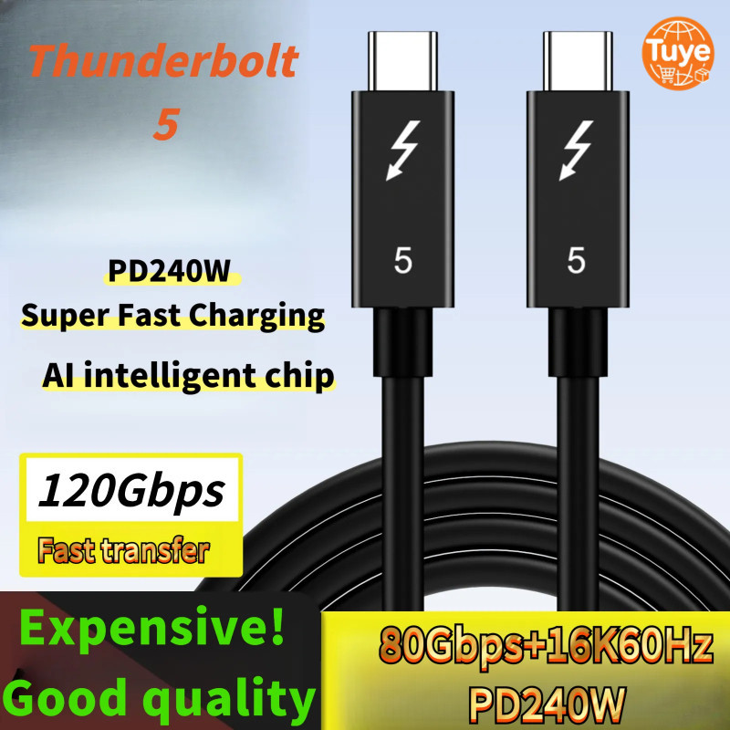 Tuye 0.5m 1m 2m 3m Thunderbolt 4/5 Coaxial USB4 Type C ถึง Type C Data Cable 120Gbps 40Gbps PD 240W 100W Fast สายชาร์จเหมาะสําหรับกราฟิกการ์ดภายนอก iPhone iPad MacBook Air