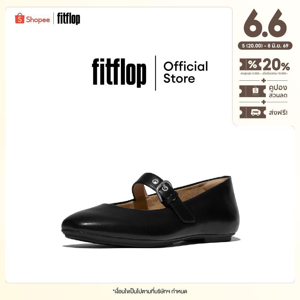 FITFLOP DELICATO LEATHER MARY JANES รองเท้าทรงบัลเล่ต์ผู้หญิง รุ่น E3D-090 สี BLACK