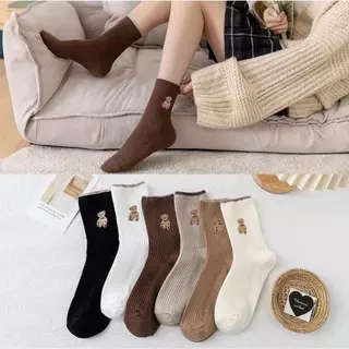 12 คู่แพ็ค ฟรีไซส์ ถุงเท้าหมีข้อกลาง ผ้านุ่ม ใส่สบาย ไม่อับเท้า คละสีแฟชั่น แมทช์ง่าย ใส่ได้ทุกฤดู
