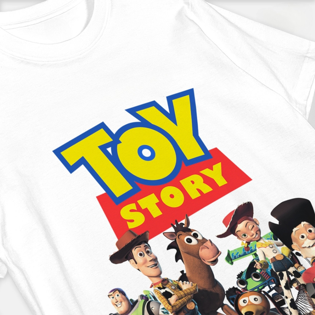 Toy Story เสื้อยืดแขนสั้นธีมตุ๊กตาแอนิเมชัน ฤดูร้อน ผ้าฝ้ายแท้ 100% สำหรับชายหญิง ขนาด S-5XL