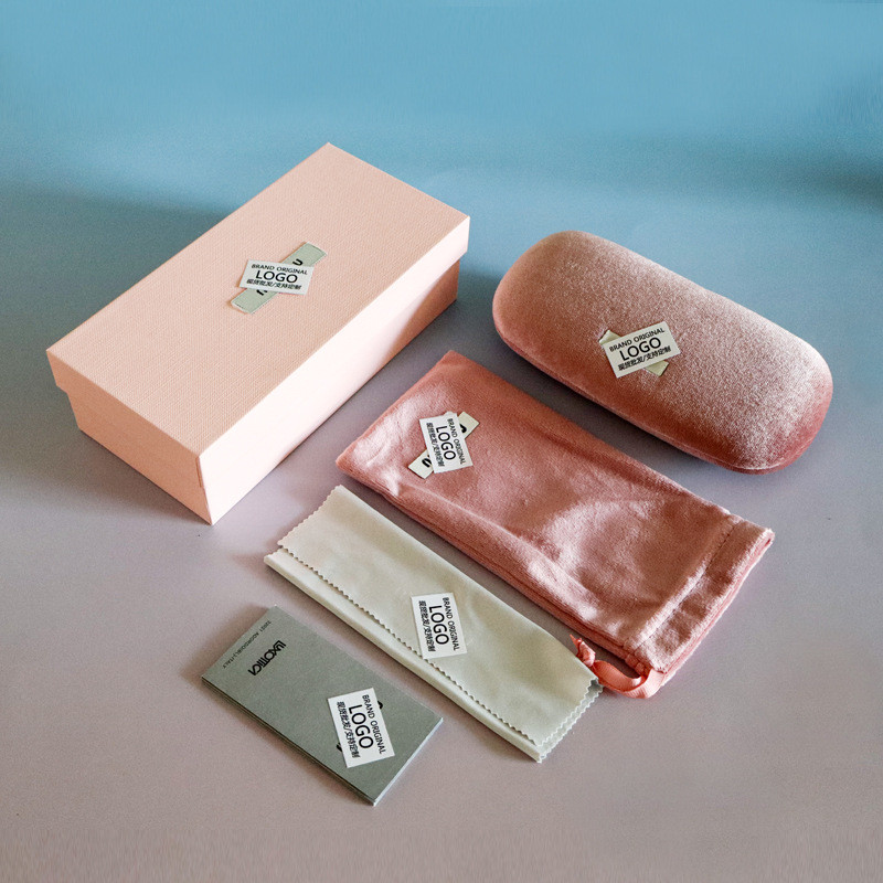 Miu miu Glasses Case Pink Glasses Storage Box Set miu Brand Fashion Quality Glasses Optical Small Portable [Myf]
