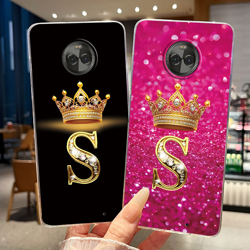 ปลอกสําหรับ Motorola Moto X4 เคสโทรศัพท์ซิลิโคนใส Soft TPU แฟชั่นมงกุฎจดหมายเริ่มต้น Jelly ปกหลังสํา