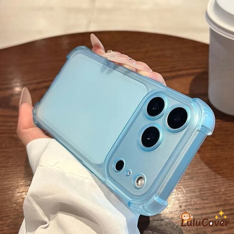 หรูหรา Matte โปร่งแสงถุงลมนิรภัยเคสโทรศัพท์สําหรับ iPhone 17 16 15 14 Plus 12 13 Pro Max 17Pro Air กันชนกันกระแทกฝาครอบ