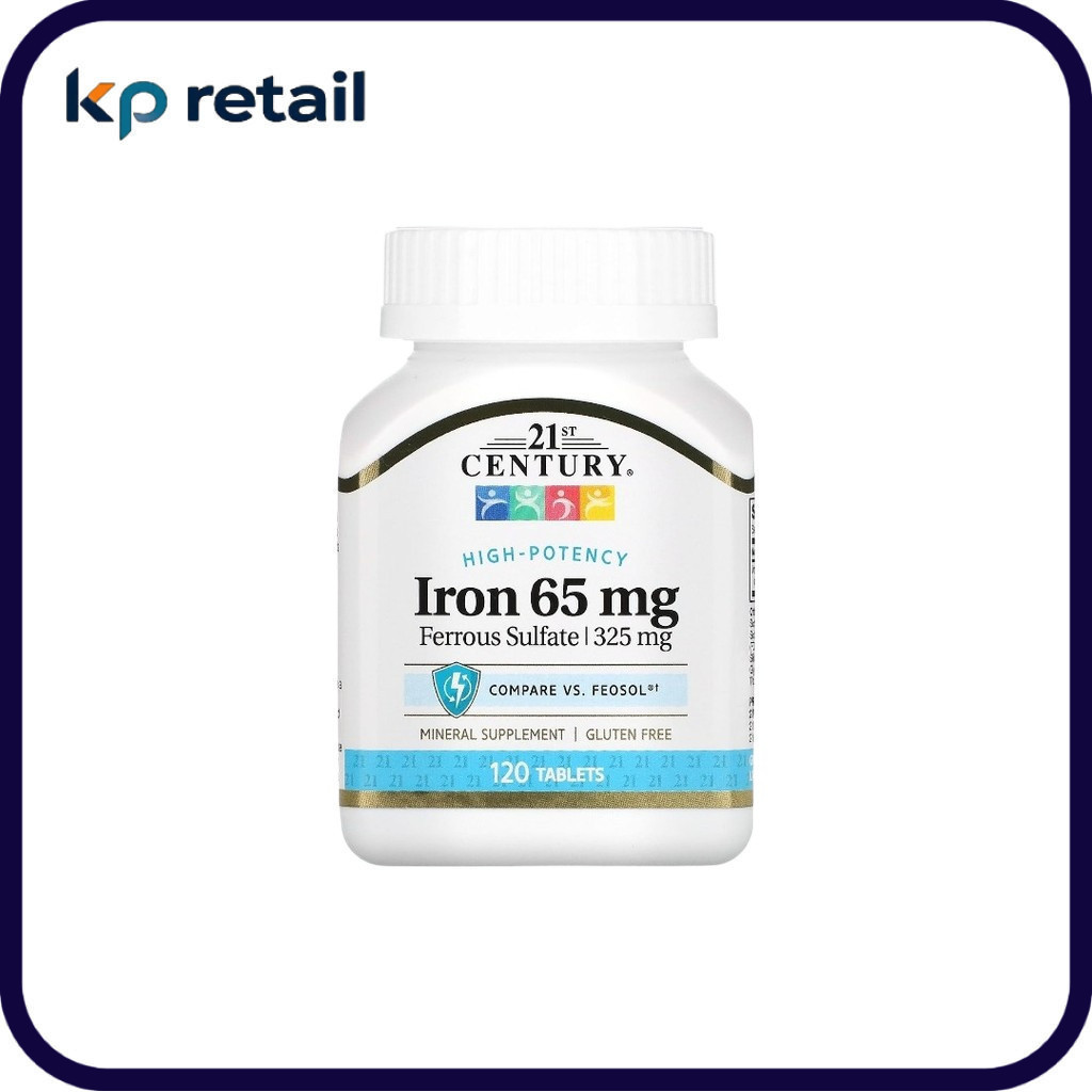 🚀 พร้อมส่ง 21st Century, Iron, 65 mg, 120 Tablets  ธาตุเหล็ก ขนาด 65 มก. บรรจุ 120 เม็ด