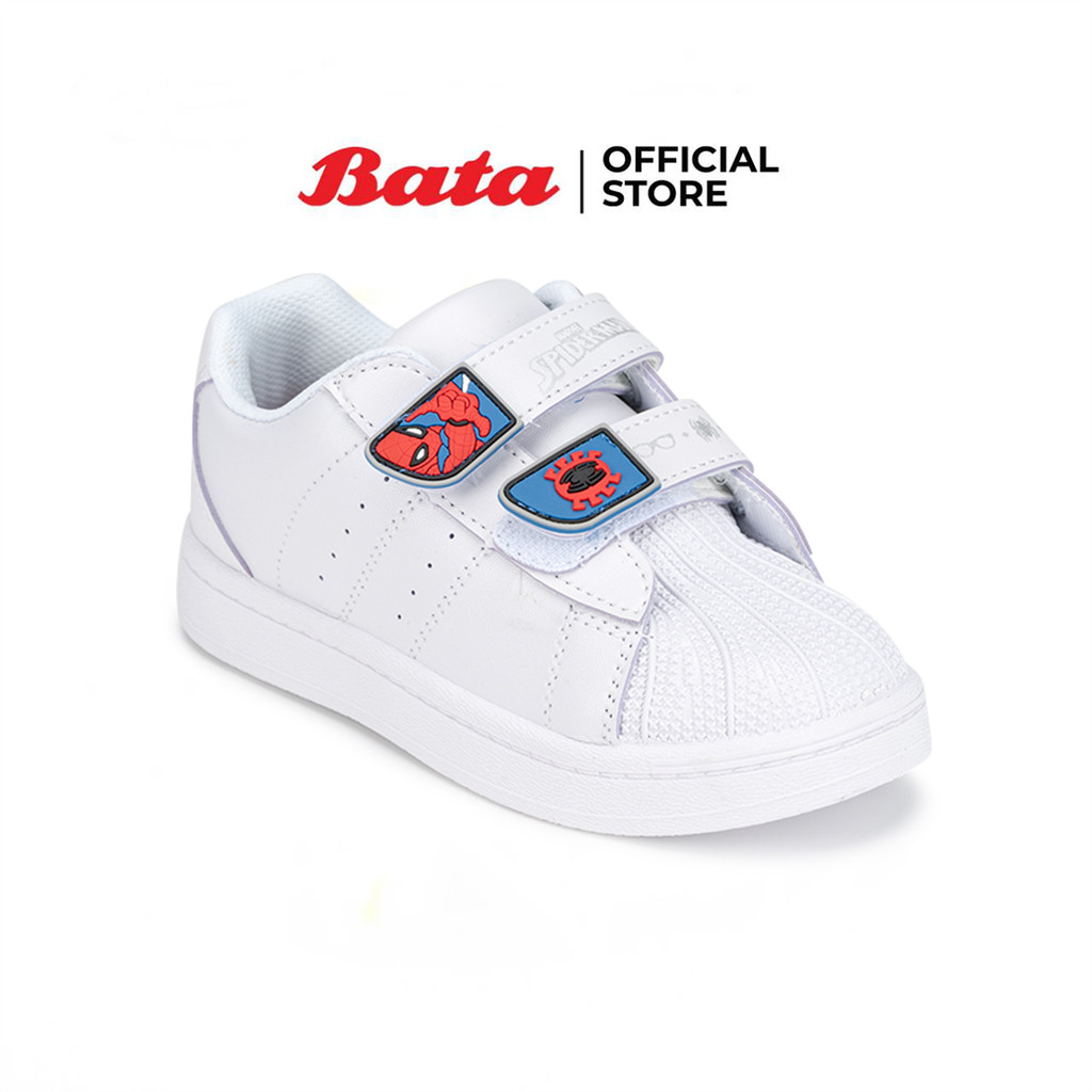 Bata บาจา รองเท้านักเรียนกีฬาพละ สปอร์ต ถูกระเบียบ ลายMarvel สำหรับเด็กผู้ชาย สีขาว รหัส 3411821