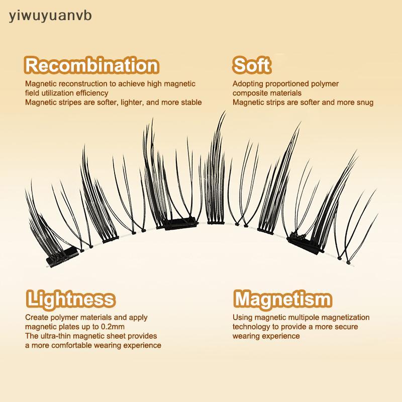 Yiwuyuanvb] Hot Magnetic Eyelashes Set 1 คู่นํากลับมาใช้ใหม่ไม่มีกาวต้องการขนตาปลอมแหนบแม่เหล็ก Curly Faux Lashes เครื่องมือแต่งหน้าใหม่