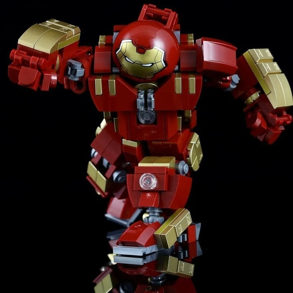 Iron Man Man Man Man ทําเล็บมือ Hand-Made Building Blocks Anti-Hulk ฟรี Nano Armor Minifigures สามารถนั่ง MOC Boy ของขวัญของเล่น * 3/0604