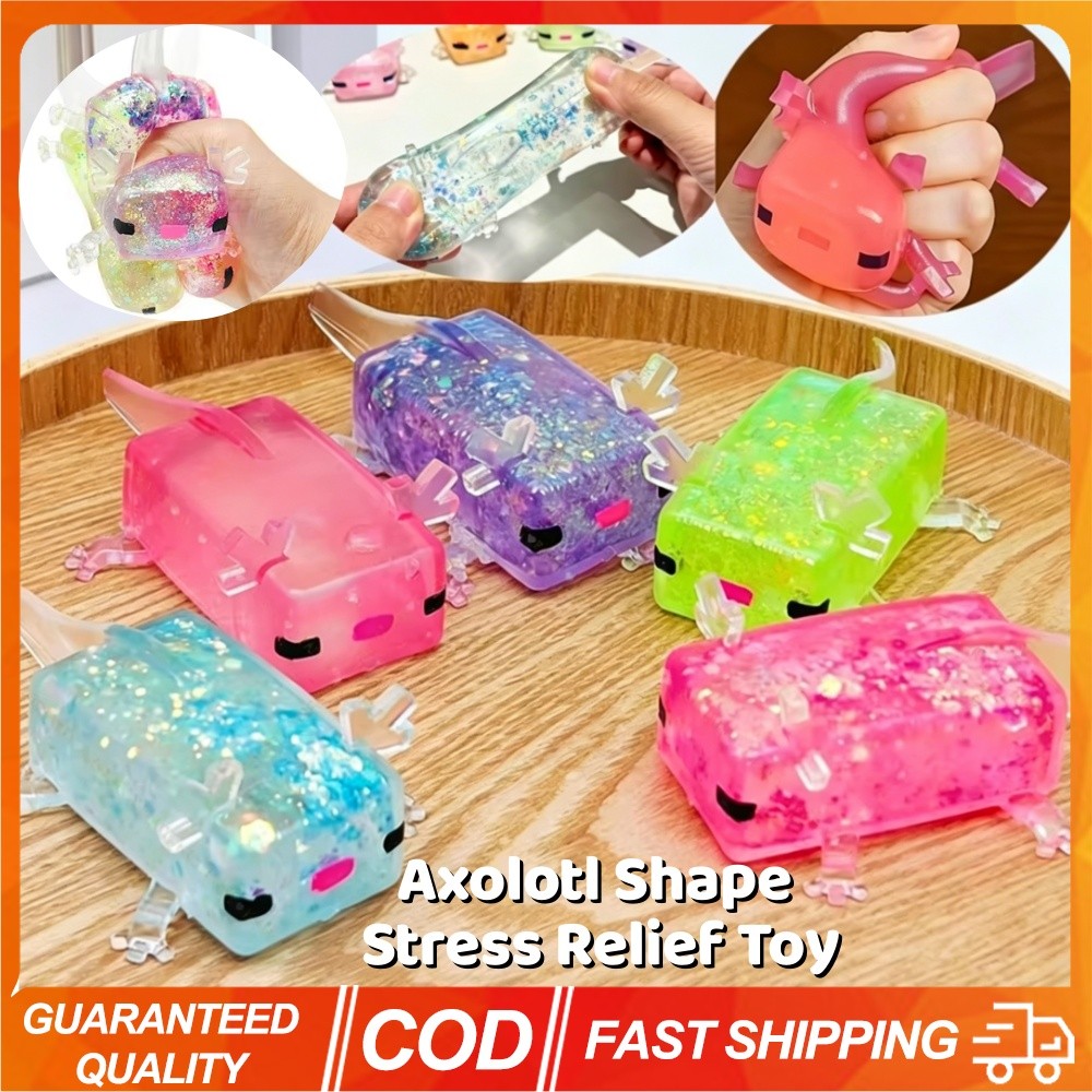 การ์ตูน Axolotl รูปร่างของเล่นบรรเทาความเครียด Fidget Sensory ของเล่น Squishy Maltose พร้อมเลื่อมบีบยืดแปลกใหม่ปัจจุบันเด็กรางวัล