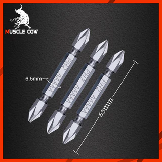 COW KING ดอกไขควงแฉก ชุดดอกไขควง ดอกไขควงไฟฟ้า ชนิดเหล็ก S2 แบบ PH2 หัวแฉกมีแม่เหล็ก ปลายสองด้าน 1ชุดมี 5 ชิ้น