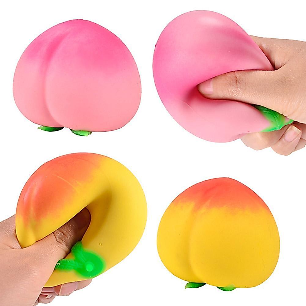 Squeeze Peach - ขนาดใหญ่พิเศษ 7 ซม.Squishy Stress Ball สําหรับผู้ใหญ่และเด็ก Fruity Fidget ของเล่นสําหรับความเครียดบรรเทา & Sensory Play ปลอดภัยและทนทานปลอดสารพิษวัสดุ