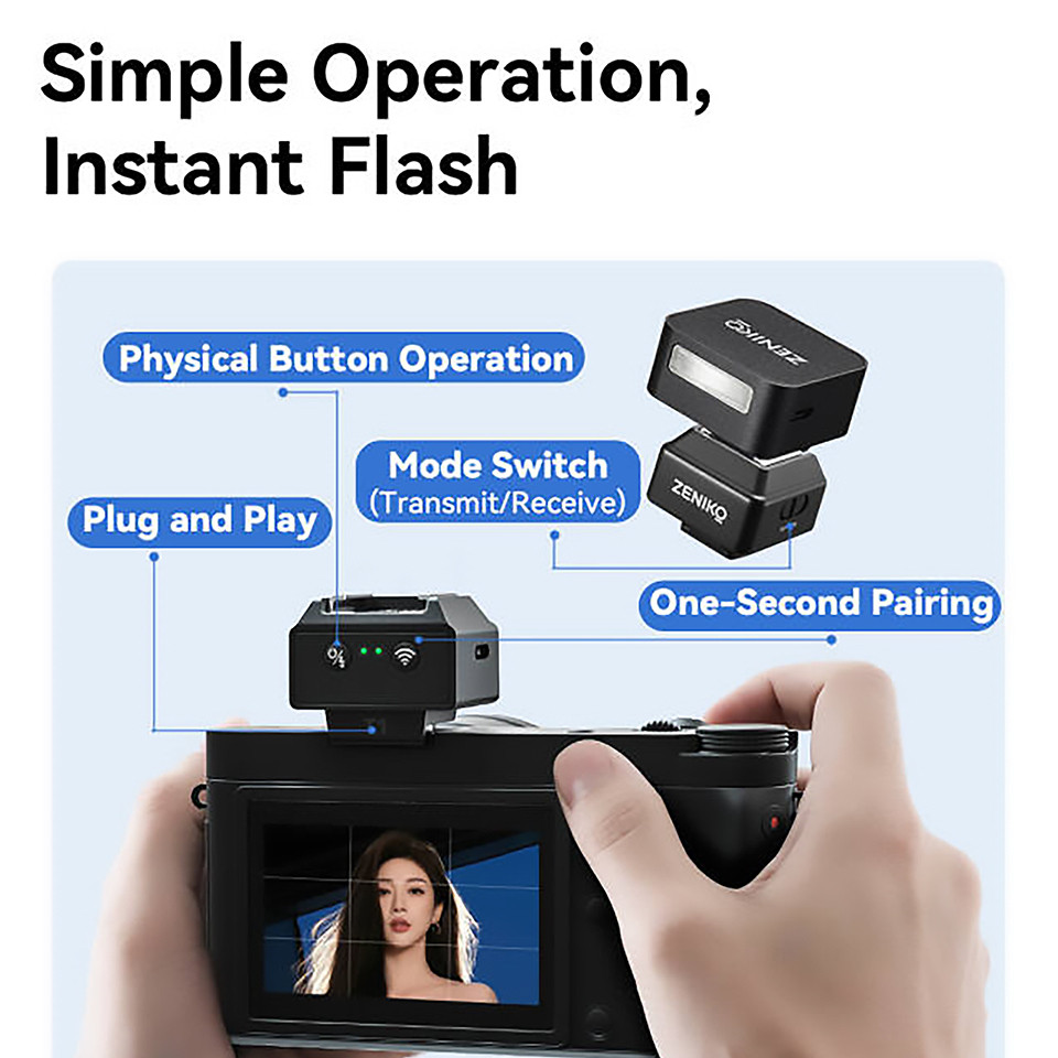 ZENIKO T1 ไร้สาย Mini Flash Trigger 2.4GHz ไร้สาย Universal Hot Shoe Trigger ใช้งานร่วมกับ Sony ZV1 
