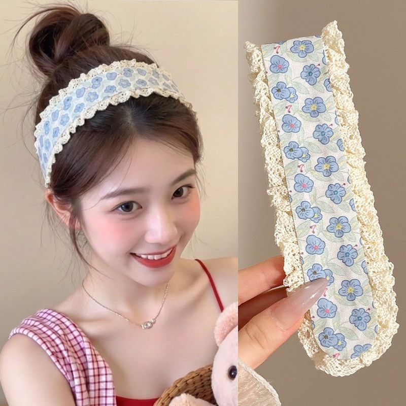 ผมโพสต์แถบคาดศีรษะแฟชั่นเกาหลีดอกไม้ Velcro Fluffy Wash Face แถบคาดศีรษะผมสติกเกอร์ Hairband อุปกรณ์เสริมผม