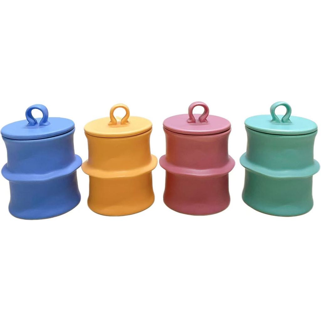 YG นักออกแบบชาวเดนมาร์ก Handmade Color Glaze Matte Storage Jar ผลไม้ Jar Home Kitchen Supplies Stora