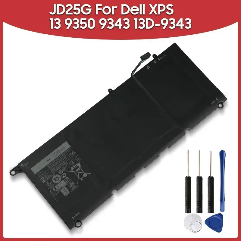 แบตเตอรี่ 52Wh รุ่น JD25G JHXPY 0N7T6 5K9CP สำหรับ XPS 13 9350 9343 13D-9343 D3708G 13-9350-D1708 D2