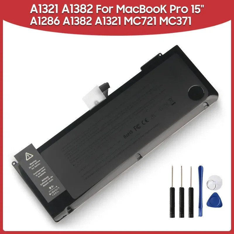 แบตเตอรี่ A1382 A1321 สำหรับ Mac.book Pro 15" A1286 A1382 A1321 MC721 MC371