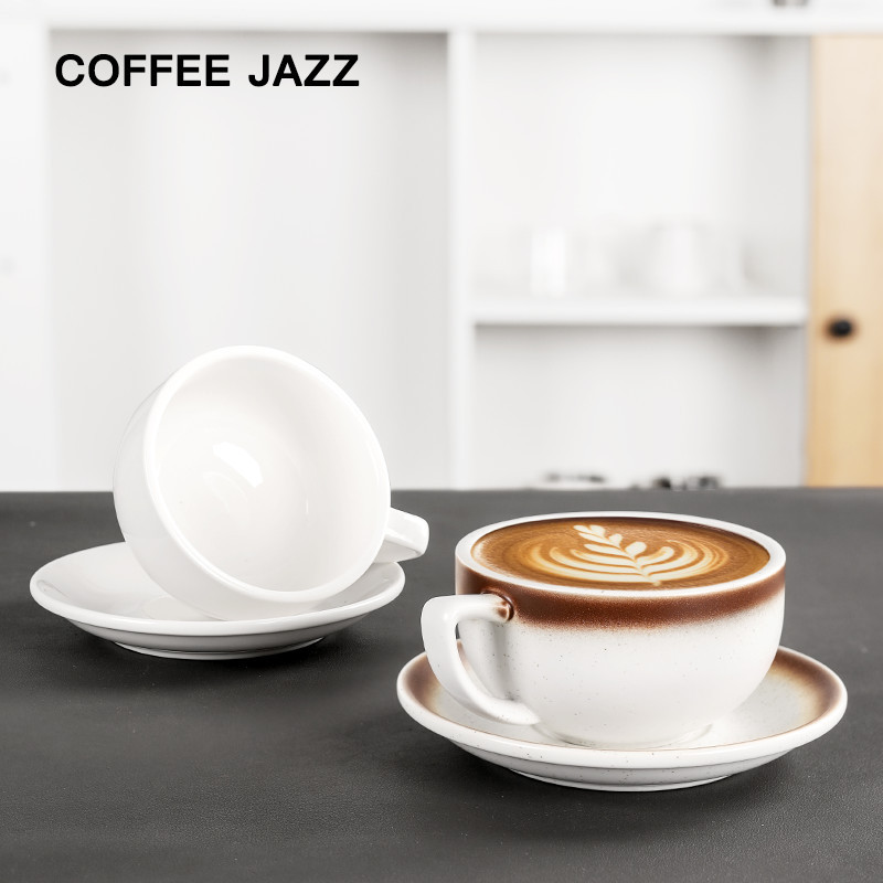 COFFEE JAZZ COFFEE Cup Sawada Latte Cup ครัวเรือนอิตาเลี่ยน Latte Cup Mocha Saucer Set 320ml