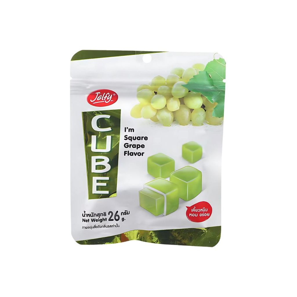 เจลฟี่ เยลลี่คิวบ์องุ่น Jelfy Cube Grape Jelly 26g.