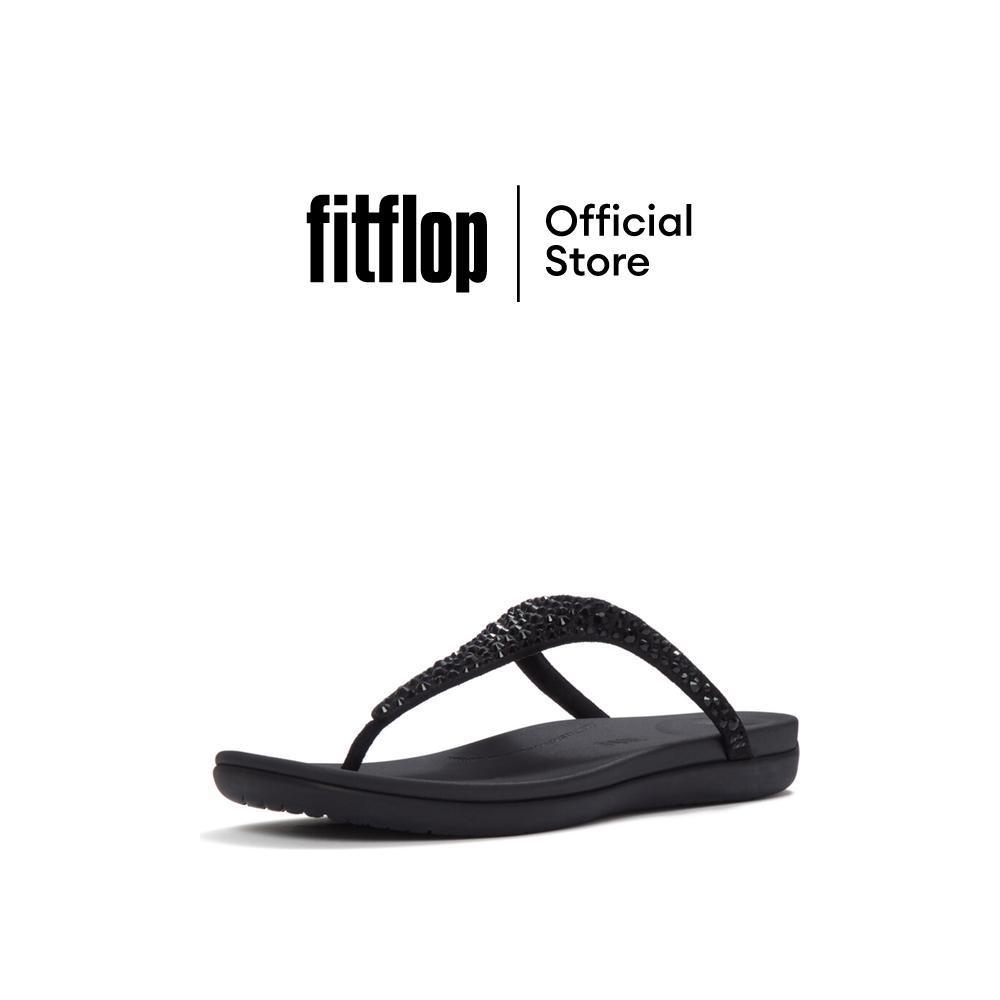 FITFLOP SOLAY MIXED-CRYSTAL T/P รองเท้าแตะแบบหูหนีบผู้หญิง รุ่น A5Y-001 สี BLACK