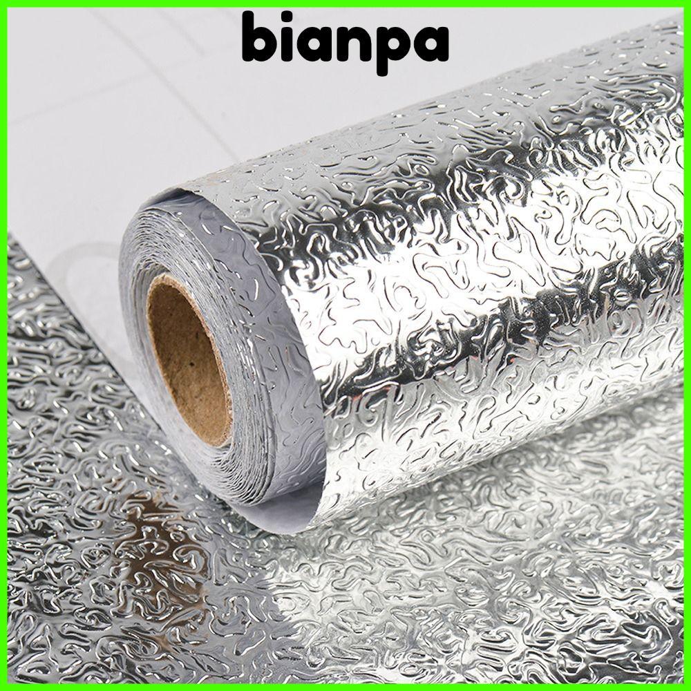 BIANPA 40x300 ซม.สติกเกอร์ห้องครัว, Self กาวอุณหภูมิสูงกันน้ํามันวอลล์เปเปอร์,สติกเกอร์กาว Anti Fouling อลูมิเนียมฟอยล์กันน้ําตู้กระดาษติดต่อ Home Kitchen