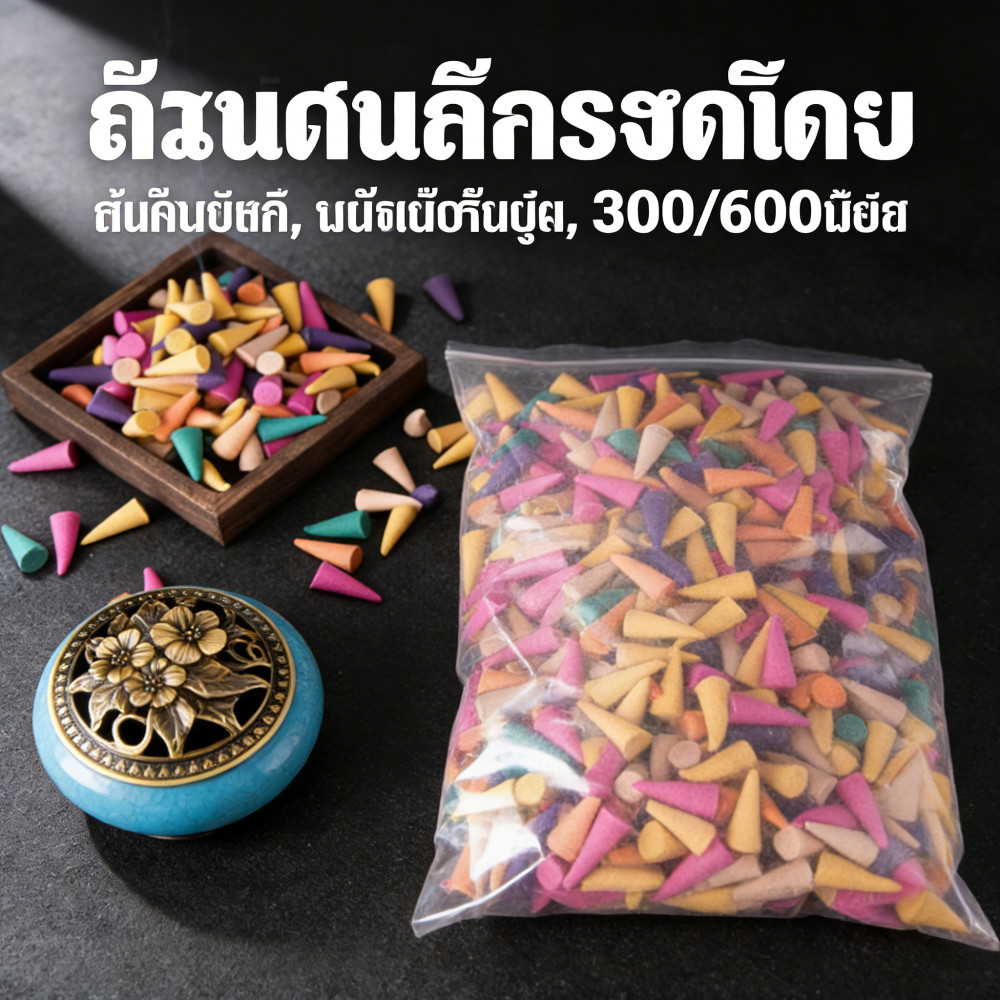 กำยานหอม กลิ่นใหม่ กลิ่นดอกไม้ กำยานโคนใหญ่ กำยานอโรม่า กำยานพระพิฆเนศ กำยานแพ็คใหญ่ กำยาน 300/600 เม็ด ถ้วยวางกำยาน