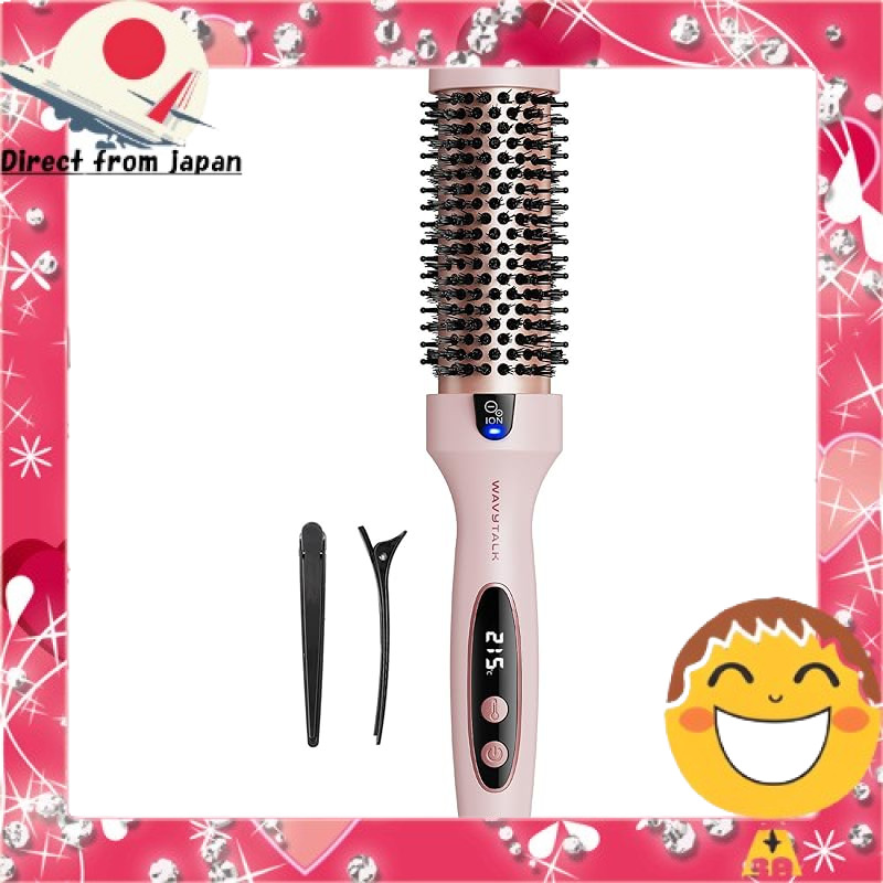 Wavytalk Blowout Boost Ionic Thermal Brush 38mm Heated Round Brush 5 Heat Settings Pink Rose Gold[Direct from Japan]