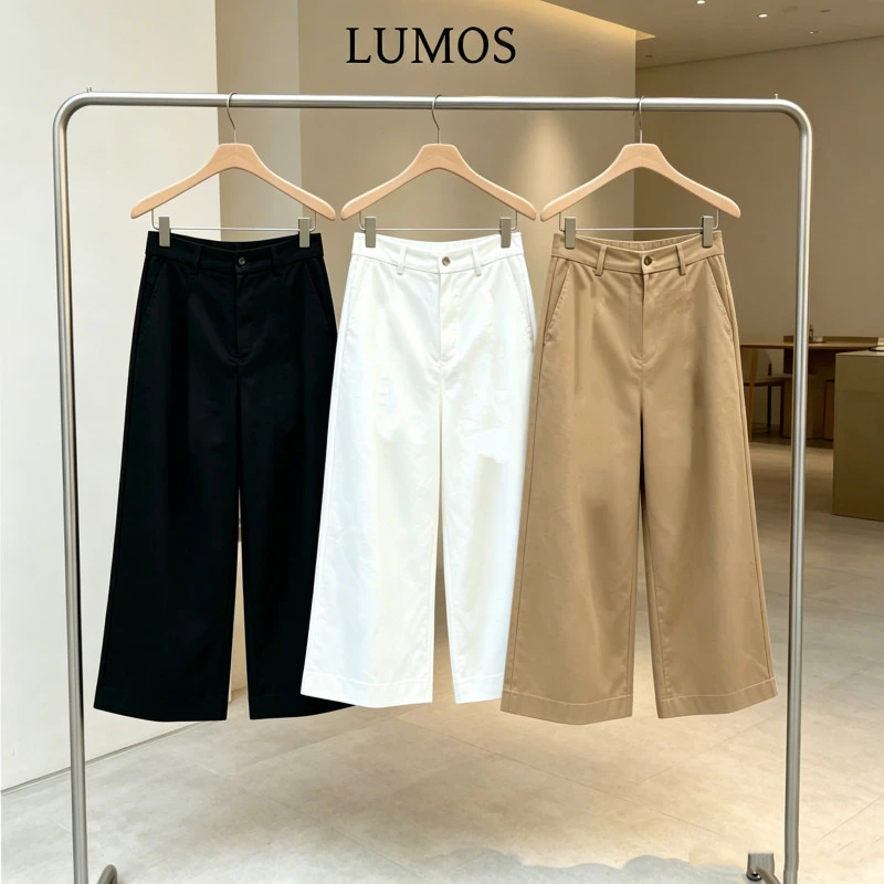 LUMOS 🍭กางเกงขายาว 7 ส่วนเอวสูง ใส่สบาย แมตช์ได้ทุกสไตล์ มี 4 สี ส่งจากกรุงเทพฯ#Women Clothes