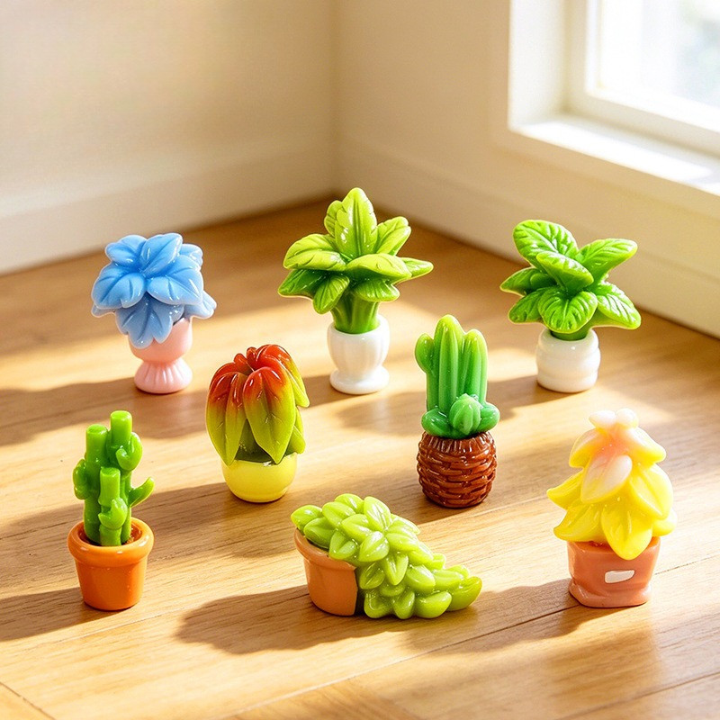 8PCS ใหม่กระถางต้นไม้ 3D เรซิ่น Charms สําหรับ DIY(11-487)