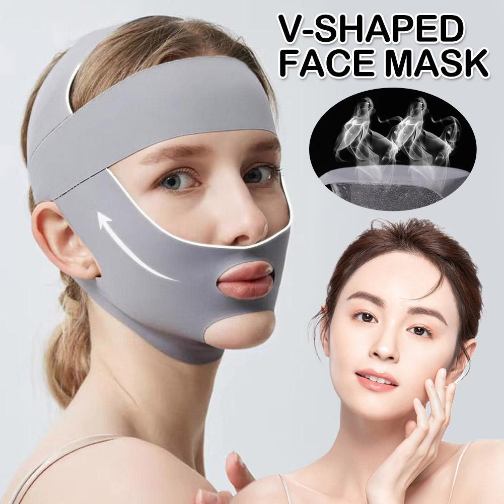 อัพเกรด Face Mask Face Lift Up ลด Double Chin Belt Breathable 3d Facial Slim Z6a5