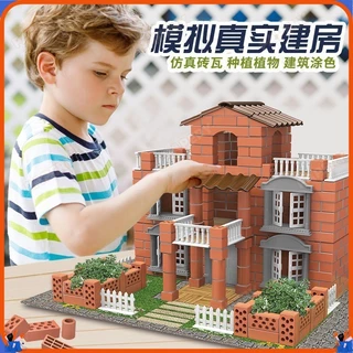 DIY building house ชุดก่อสร้างบ้าน พร้อมอุปกรณ์ครบครัน แบบจำลองสร้างบ้าน อิฐ สร้างบ้าน ชุดสร้างบ้านจำลอง วิศวกร สร้าง