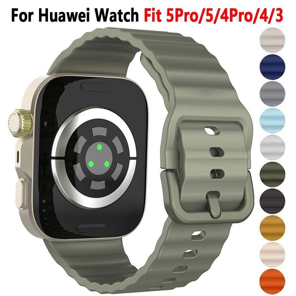 สายซิลิโคนสําหรับ Huawei Watch Fit 4Pro 5Pro Sport Breathable สายรัดข้อมือสําหรับ Huawei Watch Fit 3 4 5