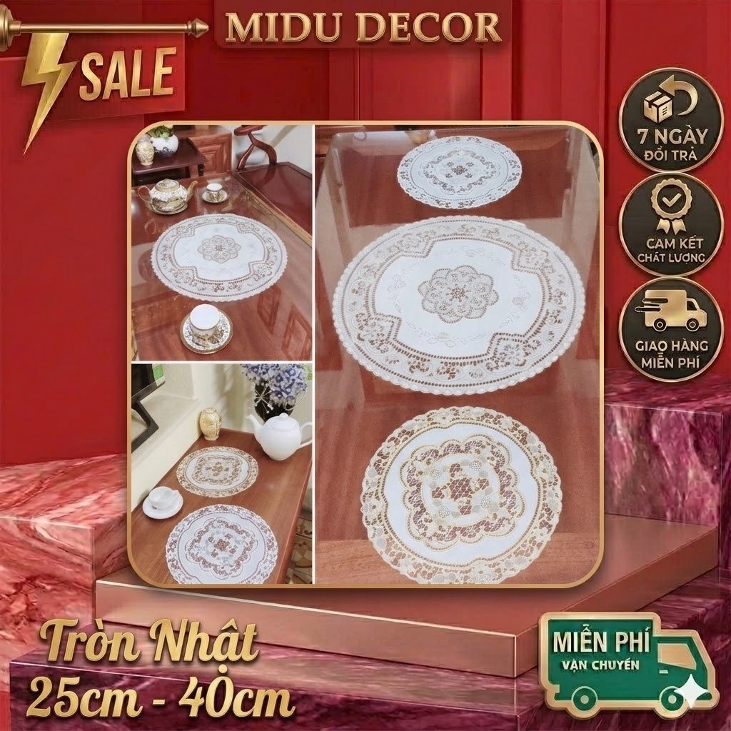 ROUND TABLE CLOTH 25 - 40CM JAPANESE FLOWER LACE