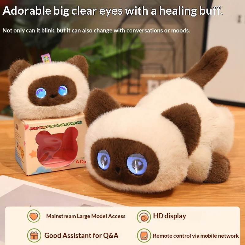 AI สมาร์ทสยามตุ๊กตาแมว Pal AI Chat Early Education Cuddly Healing ของขวัญสําหรับวันเกิดวันหยุดเด็กมีจําหน่ายใน 66 นับ