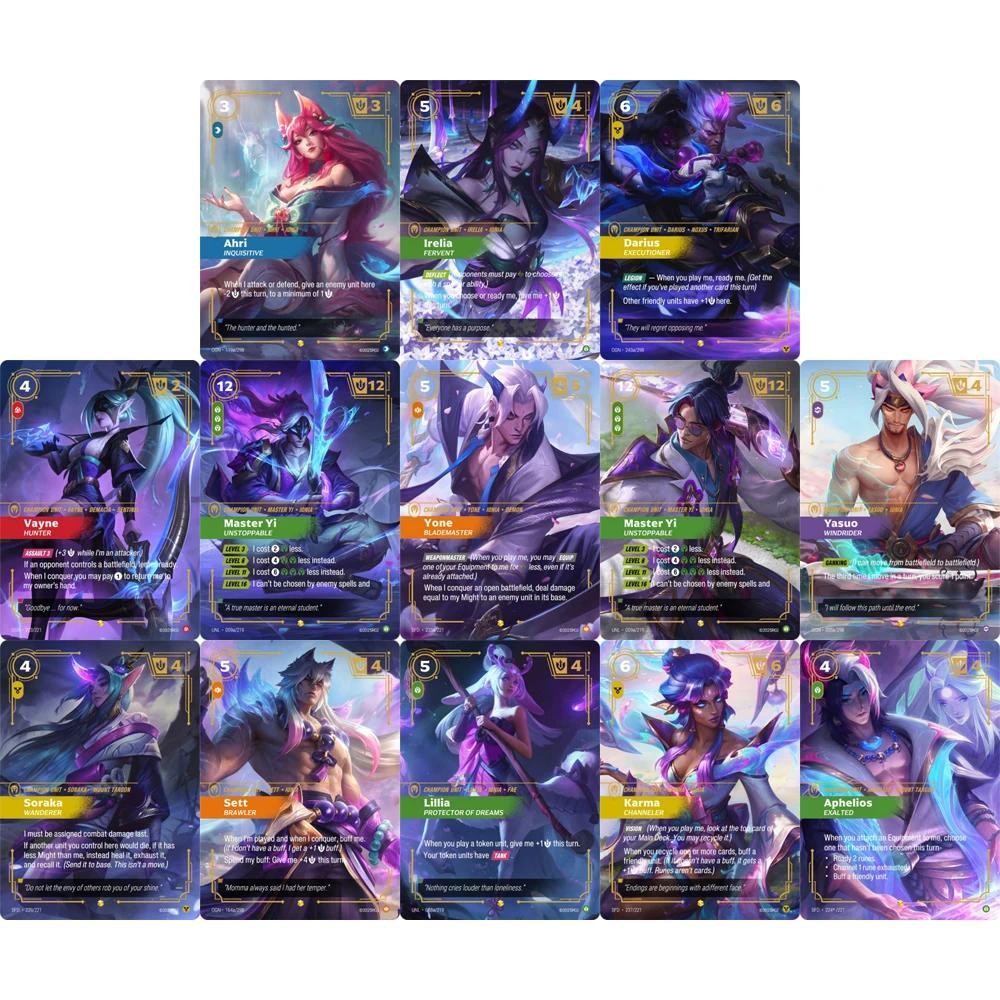 DIY League Of Legends การ์ดสะสม Master Yi Yone Sett Yasuo TCG Hot Stamping Textured การ์ดสะสมคุณภาพสูง Made