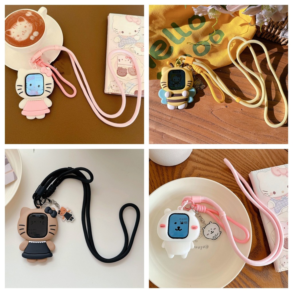 ตุ๊กตาการ์ตูนซิลิโคนนาฬิกาป้องกันกรณีเหมาะสําหรับ smart watch S11 10 9 8 7 ULTRA 6 5 4 SE 3 2 1 ขนาด 38 มม.40mm41mm42mm44mm45mm46mm49 มม.