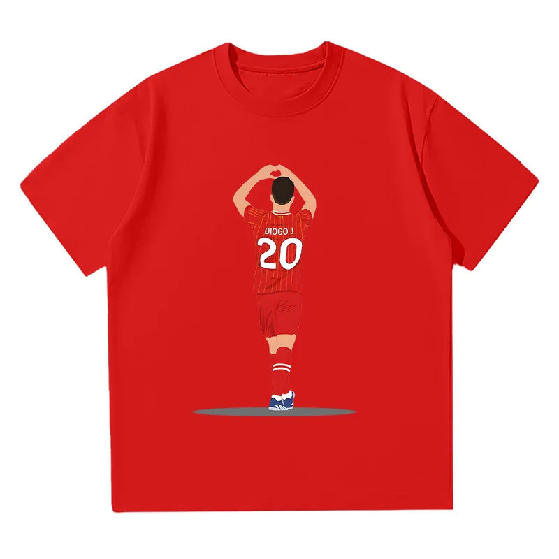 เสื้อยืดพิมพ์ลายกราฟิกรูปหัวใจ Diogo Jota สำหรับผู้หญิง/ผู้ชาย เสื้อผ้าที่ระลึกสำหรับแฟนกีฬา ของขวัญ