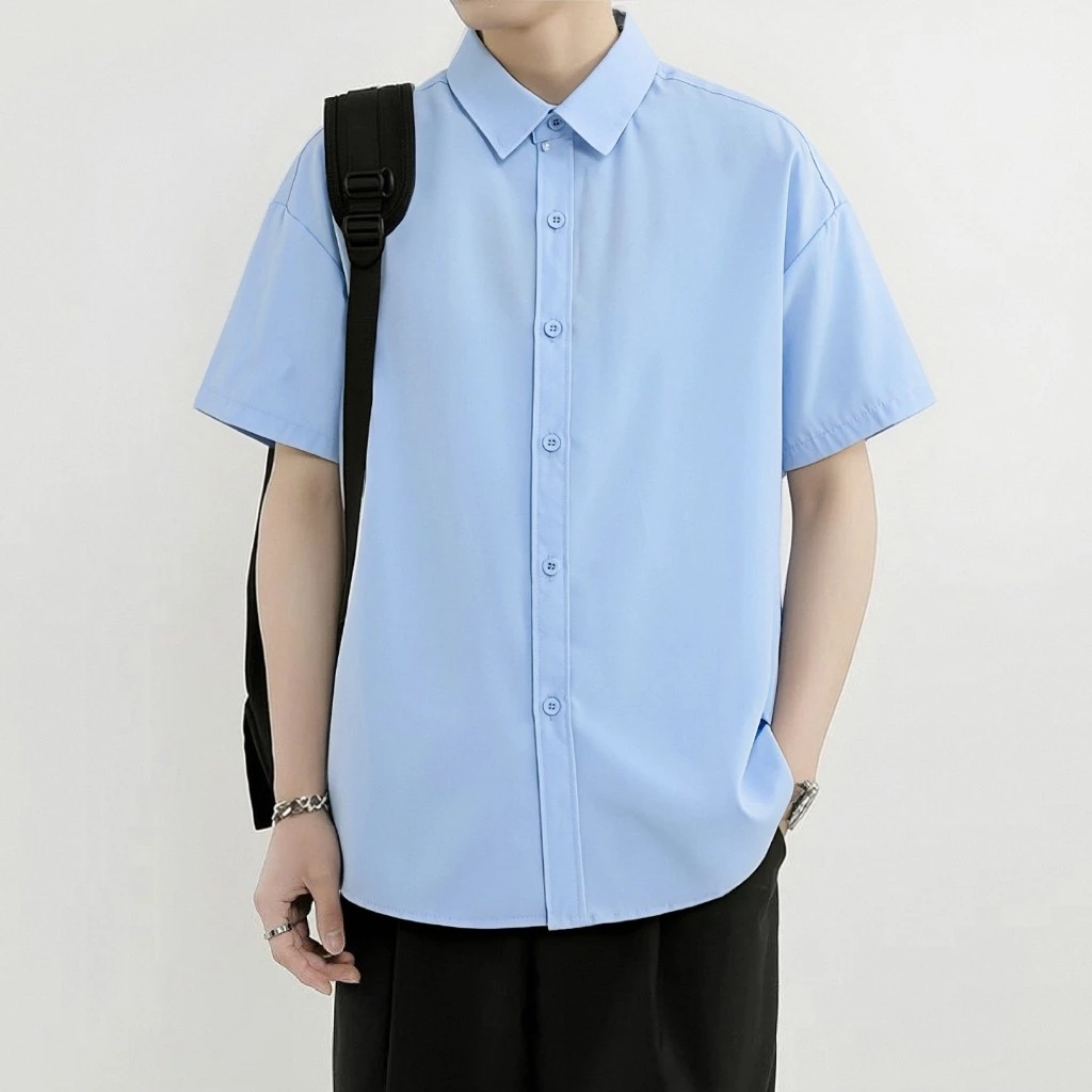 เสื้อเชิ้ตแขนสั้นของผู้ชายสไตล์เกาหลีเสื้อเชิ้ตฮาวายผู้ชาย และรูปร่างแบบร่างกายM - 5XL