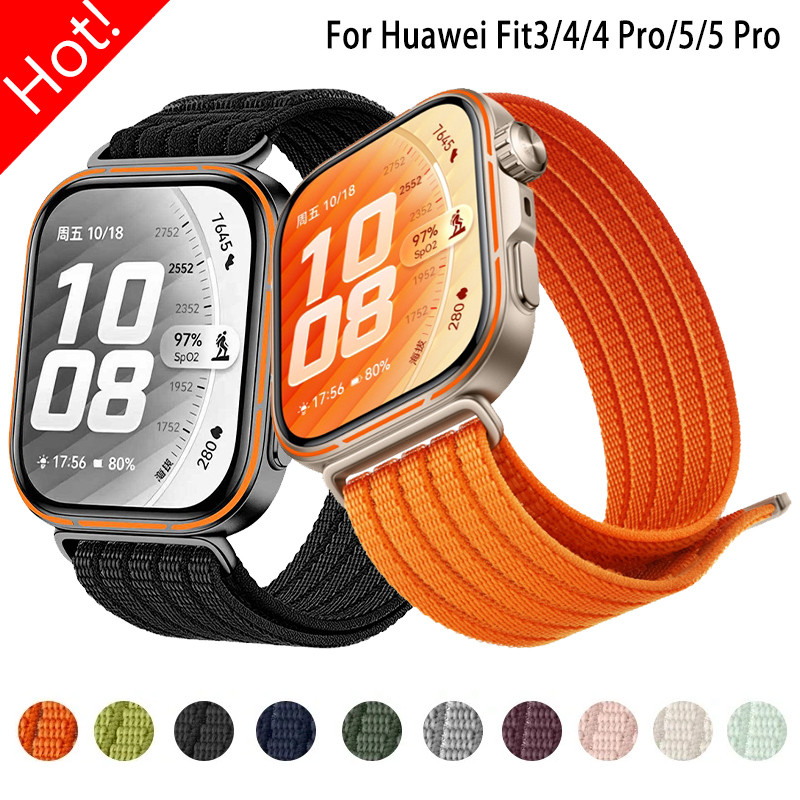 ใหม่ไนลอนกีฬาห่วงสําหรับ Huawei นาฬิกา Fit 5 5Pro สายรัดข้อมือทอสร้อยข้อมือสําหรับนาฬิกา Huawei Fit3/4/4 Pro/5/5 Pro Watchband