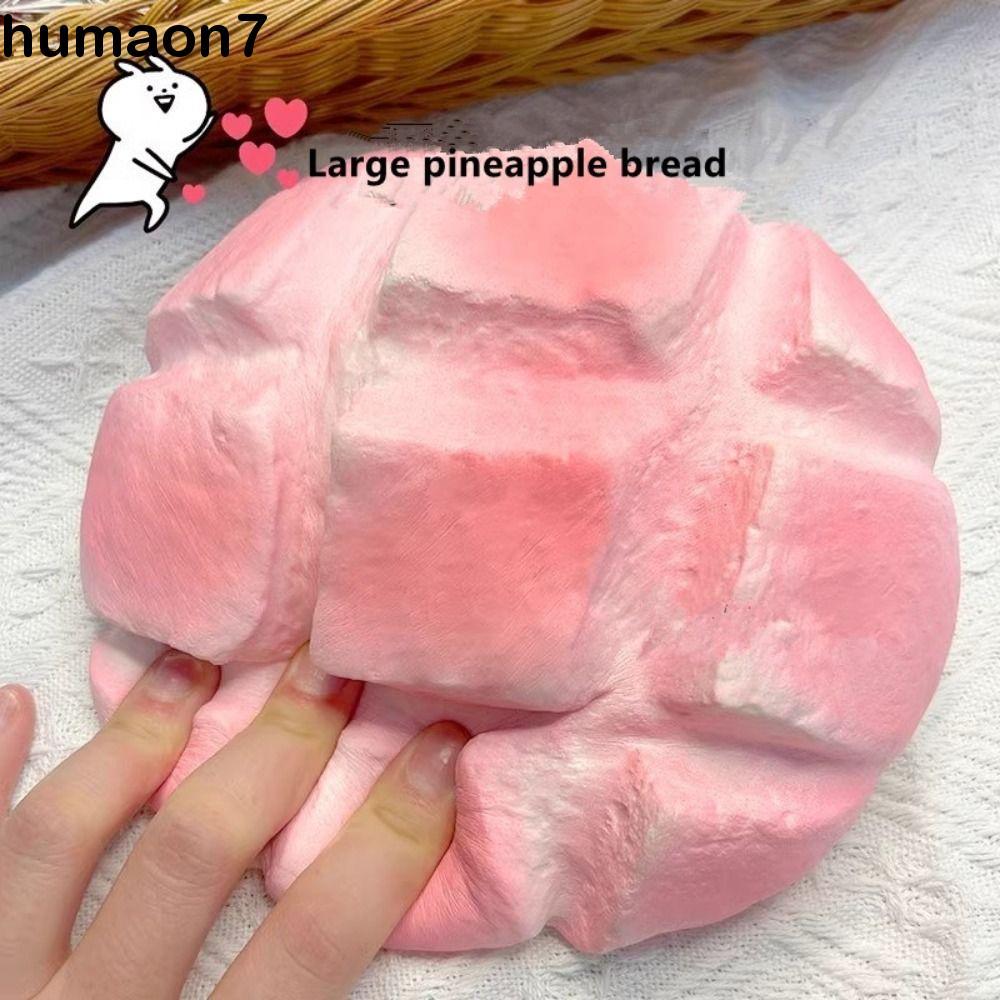 HUMAON ขนมปัง Squishy ของเล่น, จําลอง Prank ตกแต่ง Sensory Fidget ขนมปัง, เดสก์ท็อปเครื่องประดับสมจริงช้า Rising ขนาดใหญ่สับปะรด Bun Squishy ของขวัญวันเกิด