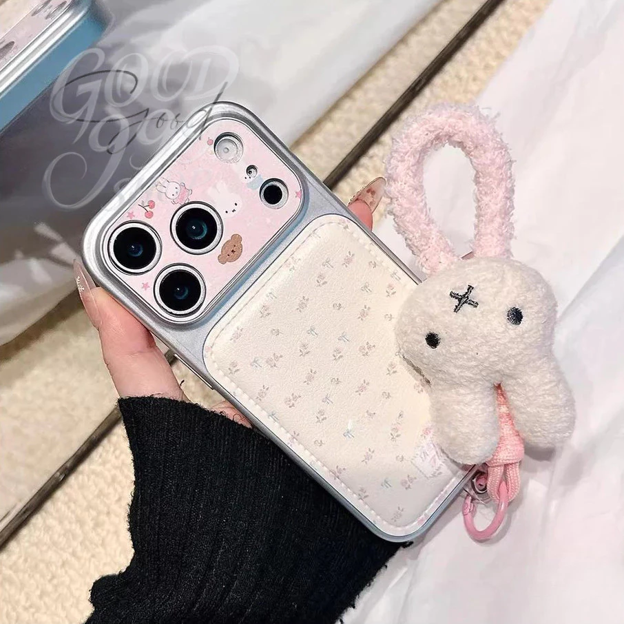 เคสไอโฟน เหมาะสำหรับ iPhone 17 16 11 15 12 14 13 Pro Max 14 15 16 Plus สายรัดตัวยึดดอกไม้สด พรีเมียม เท็กซ์เจอร์นุ่ม