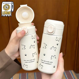 แก้วเก็บอุณหภูมิ เก็บความเย็น เก็บความร้อน แก้วน้ำสะแตนเลส304 ลายการ์ตูน ขนาด350ml
