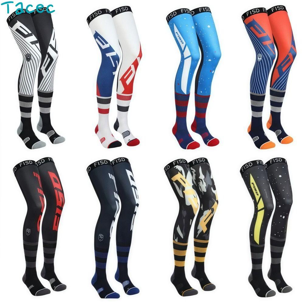 ANAMA รถจักรยานยนต์เข่าวงเล็บ, Anti-slip Compression Motocross ถุงเท้าเข่า, Professional Cool รูปแบบผ้าไหมน้ําแข็งความยืดหยุ่นรถจักรยานยนต์กีฬาถุงเท้าสําหรับ ATV MX Enduro