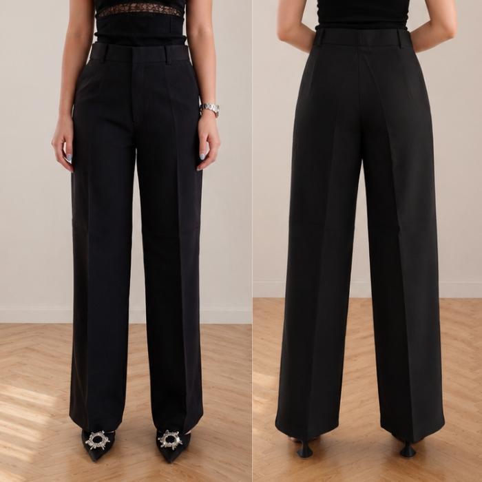 กางเกงขากระบอก ผ้าไมโคร ไอวี เกรดพรีเมียม (Size S-38นิ้ว) Women Clothing