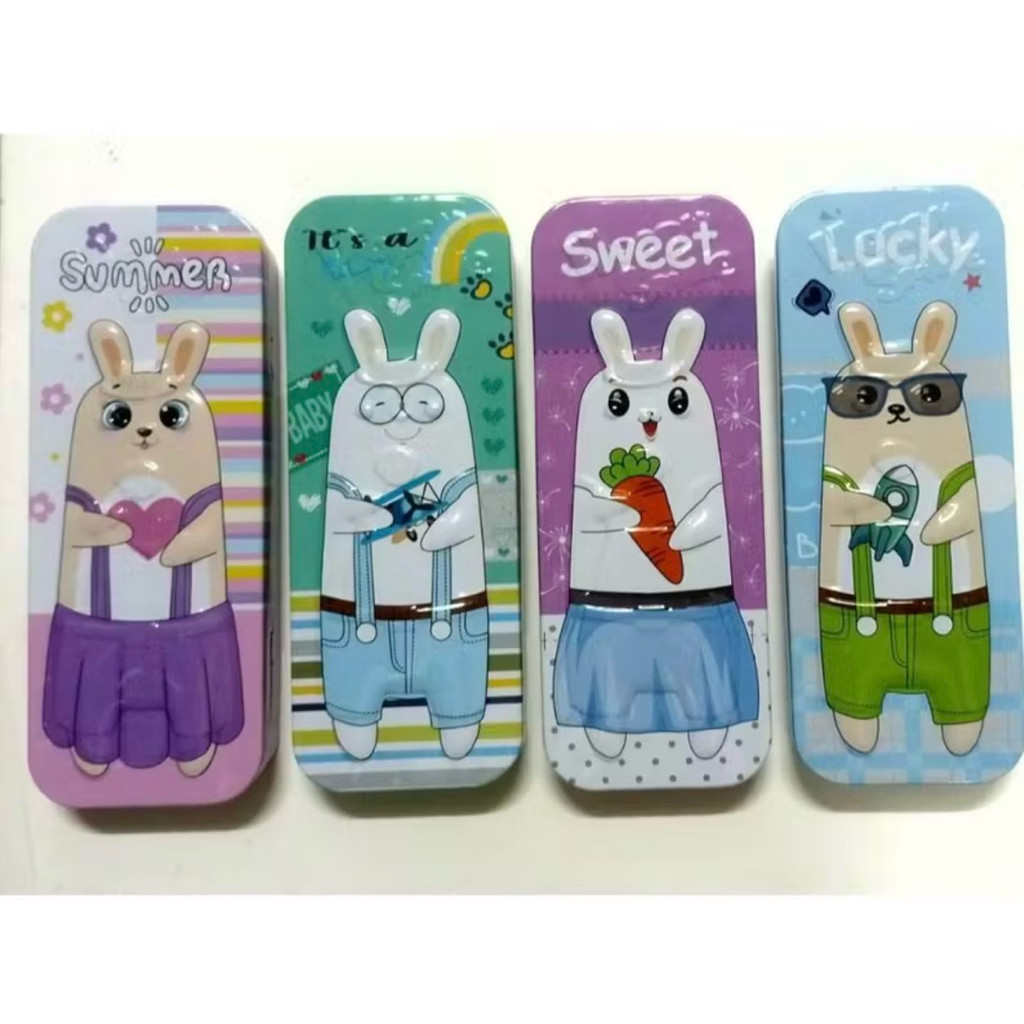 กล่องดินสอ L-2062 กล่องดินสอเหล็ก รูปกระต่าย ลายน่ารัก (ยกโหล12ชิ้น)