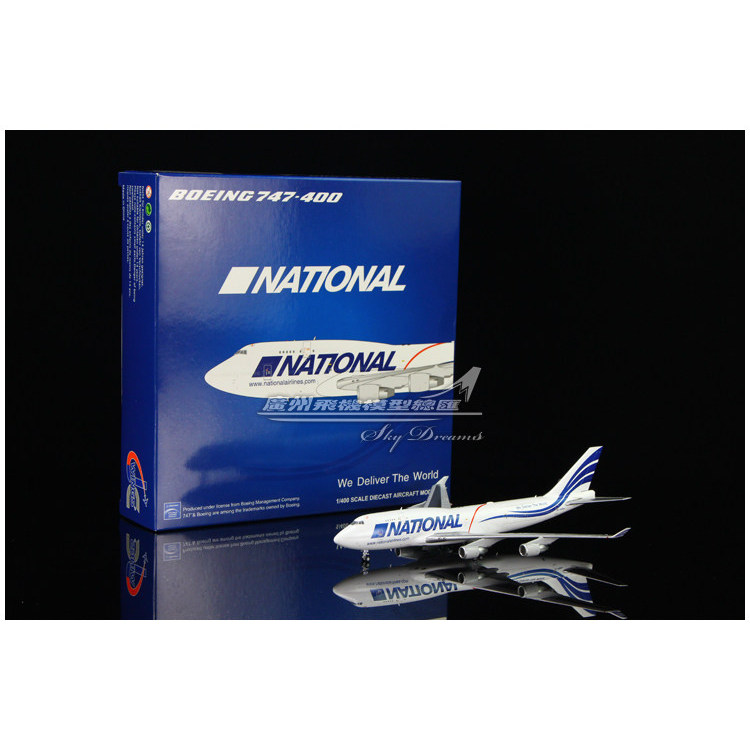 [] JCWINGS XX4975 National Airlines Boeing B747-400 N702CA เครื่องบินรุ่น 1: 400