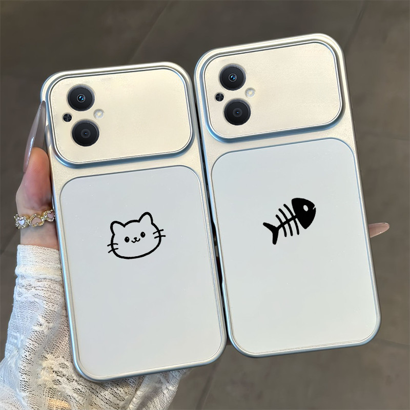 PBZZ สําหรับ OPPO Reno 7Z 8z 5G RENO 7 LITE 5g เคสโทรศัพท์ความวิตกกังวล Softcase ซิลิโคนกันกระแทกใหม่ออกแบบความงามพร้อมผู้ถือน่ารักสีขาวสําหรับชาย JTYZJ3